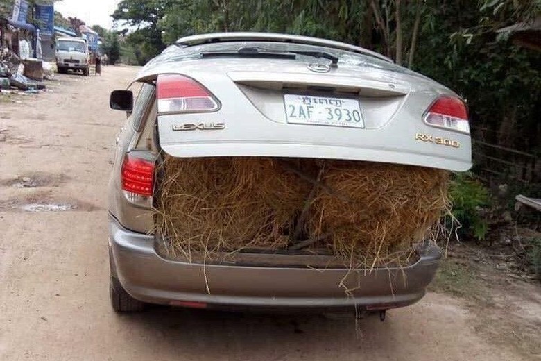  Orang Kaya Mobil Mewah untuk Angkut Jerami