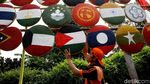 Kerennya Hiasan Bendera Peserta Asian Games dari Tampah