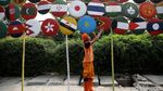Kerennya Hiasan Bendera Peserta Asian Games dari Tampah