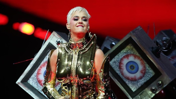 PERTH, AUSTRALIA - JULY 24:  Katy Perry performs at Perth Arena on July 24, 2018 in Perth, Australia.  (Photo by Paul Kane/Getty Images)