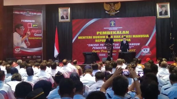 Suasana pelantikan Tejo jadi Kalapas Sukamiskin.