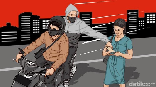 Perempuan di rebut hpnya open pengendara motor