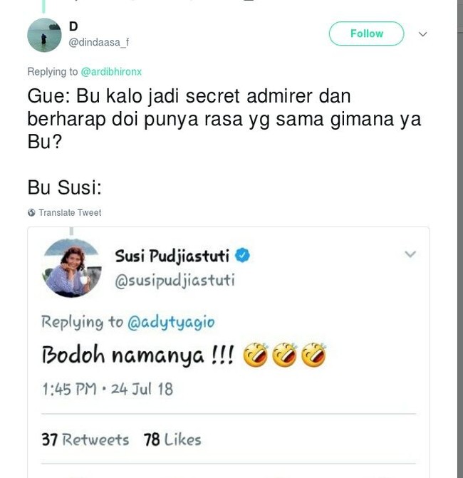 Berharap seseorang yang dikagumi bisa punya perasaan yang sama juga akan disebut bodoh namanya nih? Foto: Twitter