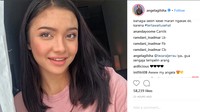 Mantan kekasih Giorgino Abraham lagi-lagi kena nyinyir netizen, kali ini bukan soal penampilan dirinya. Melainkan makeup yang Angela kenakan.  Foto: Dok. Instagram (Angela Gilsha)