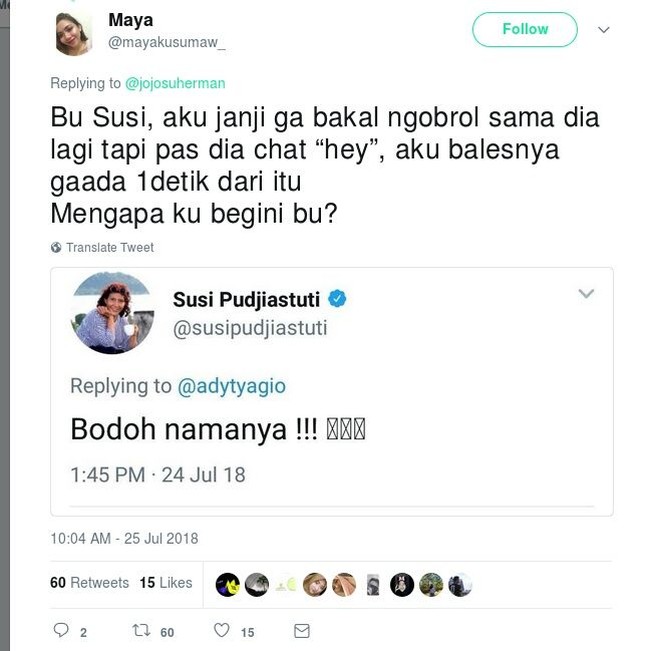 Janji tak akan ngobrol dengan si dia lagi. Tapi saat si dia hanya menyapa, hanya hitungan detik langsung membalasnya. Foto: Twitter