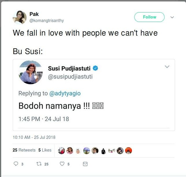 Bodoh namanya jika jatuh cinta dengan seseorang yang tak mungkin mencintai kita. Foto: Twitter