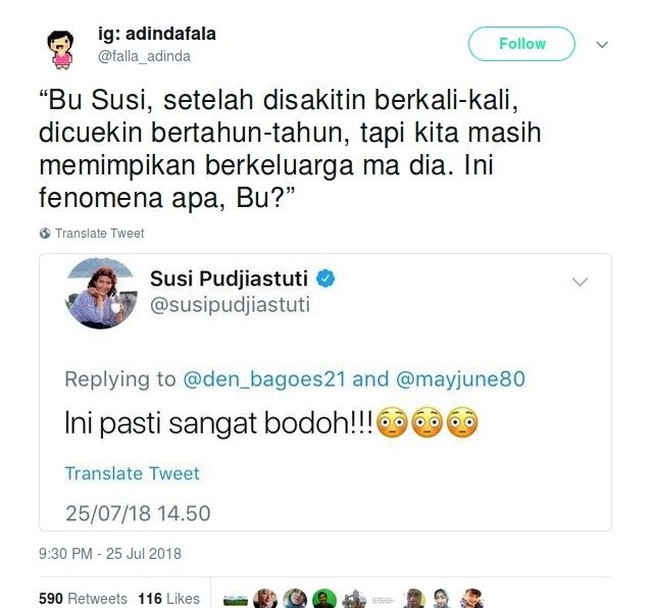 Sudah disakiti berkali-kali tapi masih berharap dapat membangun bahtera rumah tangga bersamanya. Foto: Twitter