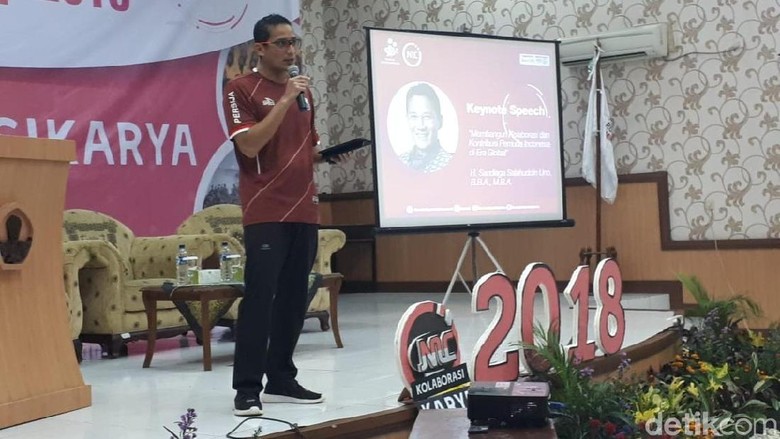 Hadiri Seminar Mahasiswa, Sandi Singgung Panasnya Pilpres 2019 Hadiri Seminar Mahasiswa, Sandi Singgung Panasnya Pilpres 2019