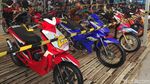 Ratusan Motor Modifikasi Terparkir di Makassar