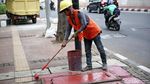 Pengecatan Trotoar Sambut Asian Games 2018