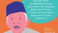 Freeport memasukkan alat-alat berat pertambangan berupa mesin-mesin dan semuanya bebas pajak karena Freeport merasa seperti negara kecil di atas Indonesia, ujar Amien. Foto: Tim Infografis: Mindra Purnomo