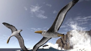 Burung pemangsa purba bernama Argavantis merupakan burung yang setinggi manusia dan memiliki sayap selebar 6 meter. Mangsa utama burung ini adalah hewan ternak. (Foto: Jaime Chirinos/Science Photo Library/Corbis)