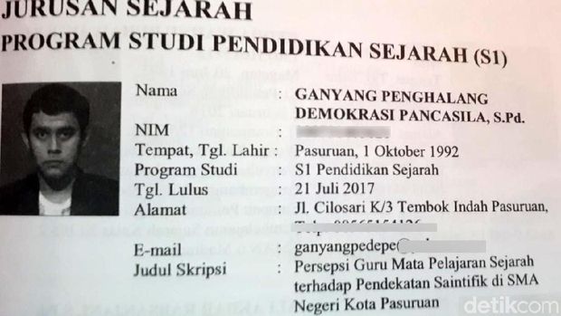 Keluarga Membenarkan Nama Ganyang Penghalang Demokrasi Pancasila