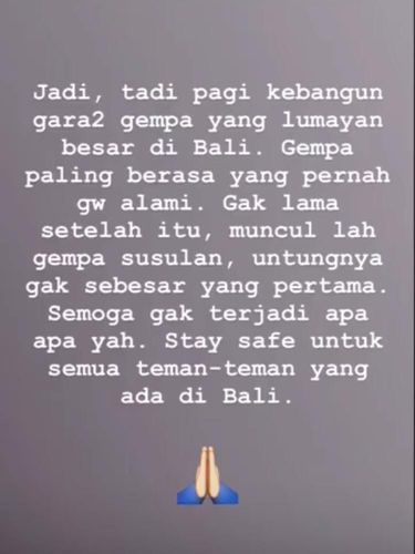 Sedang di Bali, Afgan Rasakan Dampak Gempa NTB