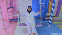 Ukuran rumah serba pink ini sekitar 5x10 meter, yang di dalamnya terdapat banyak spot foto yang instagramnable. (Wisma Putra/detikTravel)