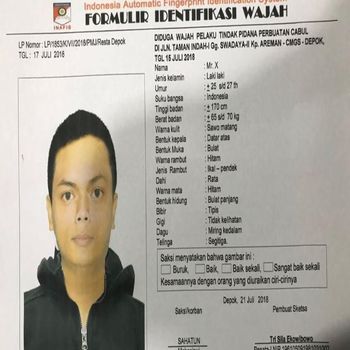Sketsa pelaku 'begal payudara' di Depok
