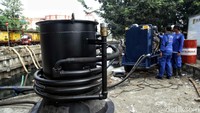 Seperti inilah penampakan mesin pompa penyedot air yang digunakan di Kali Item.
