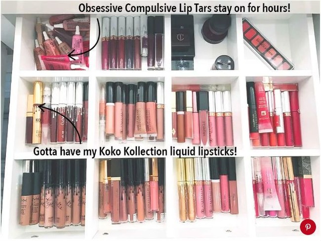 Khloe Kardashian juga menata lipstik berdasarkan warna. Foto: Dok. Khloe Kardashian