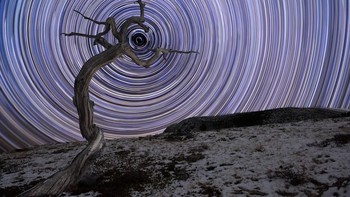 Star trail dari pegunungan Rocky. Karya Jake Mosher dari Amerika Serikat. Foto: National Maritime Museum