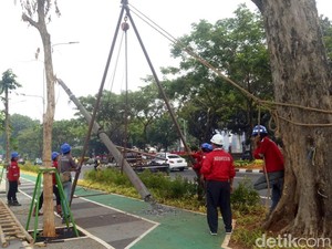 PLN: Tiang Halang Rintang di Jalur Sepeda GBK Bukan Milik Kami
