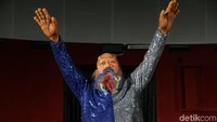 Indro Warkop saat ditemui di Taman Ismail Marzuki, Jakarta Pusat pada Selasa (30/7) malam. Pool/Palevi S/detikFoto.