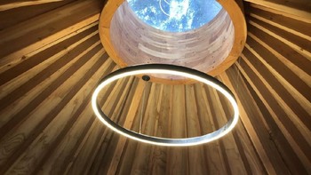 Atap rumah pohon milik Microsoft di desain dengan bentuk kerucut. Terdapat jendela diujungnya yang memungkinkan karyawan dapat melihat pemandangan dari luar. (Foto: Matt Weinberger/Business Insider)
