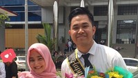Sebelumnya Fatin yang datang berkunjung ke Universitas Sriwijaya untuk menemui kekasihnya yang sedang wisuda. Dok. Instagram/septriannugrahagunawan