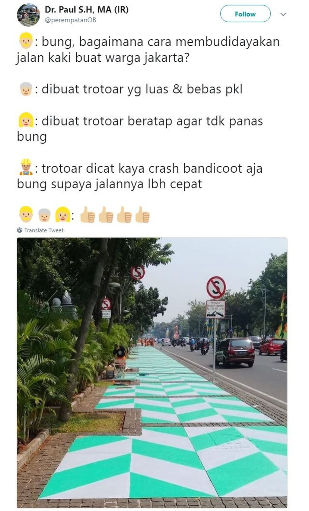 Meme Kocak Wajah Trotoar Jakarta
