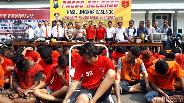 104 Penjahat Jalanan di Surabaya Dibekuk dalam 3 Bulan