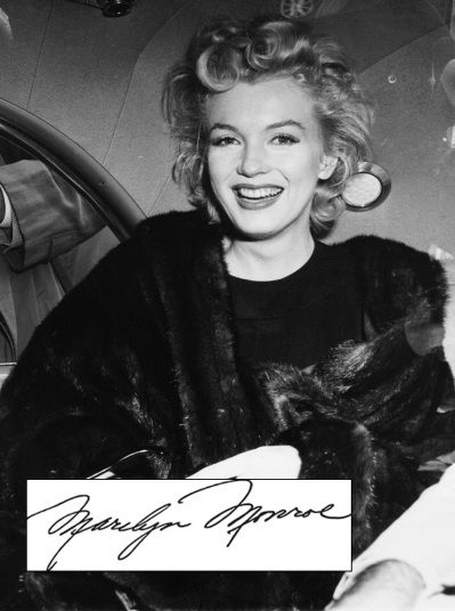 Tanda tangan Marilyn Monroe pernah terjual hingga 6.950 pound sterling atau setara Rp 131 jutaan. Foto: Dok. Telegraph