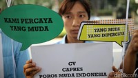 Koordinator aksi, Arman Saputra mengatakan pemimpin muda perlu tampil, ia juga meminta parpol untuk mencalonkan nama-nama tersebut secagai capres dan cawapres.