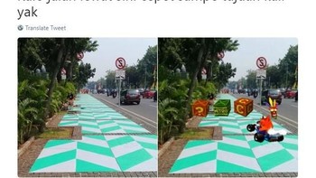 Pasti yang jalan kaki lewat situ langsung ngebut jalannya. Foto: Twitter/Vitoherlambang