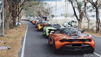 Total ada 14 mobil McLaren yang mengikuti touring. Ketua DPR Bambang Soesatyo dan Presiden McLaren Club Indonesia Ahmad Sahroni juga mengikuti touring. Foto: McLaren Club Indonesia