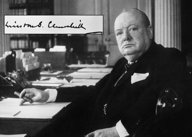 Perdana Menteri Inggris Winston Churchill tanda tangannya pernah dibeli dengan harga 6.950 pound sterling atau Rp 131 jutaan. Foto: Dok. Telegraph