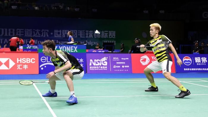 Kevin Sanjaya Sukamuljo/Marcus Fernaldi Gideon melangkah ke perempatfinal Kejuaraan Dunia Bulutangkis 2018 (Foto: dok. Humas PBSI) Kevin Sanjaya Sukamuljo/Marcus Fernaldi Gideon melangkah ke perempatfinal Kejuaraan Dunia Bulutangkis 2018 (Foto: dok. Humas PBSI)