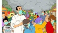 Seniman Hari Prast bersama timnya kerap membuat komik Jokowi. Dok. Instagram/harimerdeka