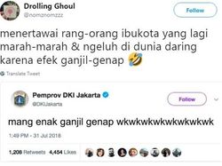 Deretan Meme Kocak Perluasan #GanjilGenap di Jakarta