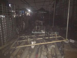 Kebakaran di Velodrome Padam, Rangka Aluminium Gudang Gosong