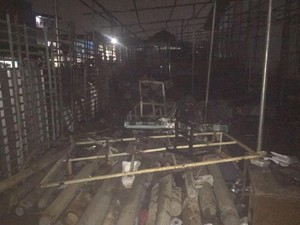 Kebakaran di Velodrome Padam, Rangka Aluminium Gudang Gosong