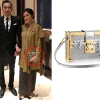 Menantu SBY, Aliya Rajasa mengenakan Louis Vuitton Petite Malle sebagai clutch bersama kebaya. Koleksi ikonik LV itu dijual US$ 5.500 atau Rp 80 juta. Foto: dok. Instagram, Louis Vuitton