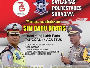 Mau SIM A dan C Gratis di Surabaya, Ini Syaratnya