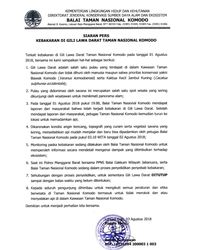 Taman Nasional Komodo Imbau Wisatawan Tidak Merokok & Nyalakan Api