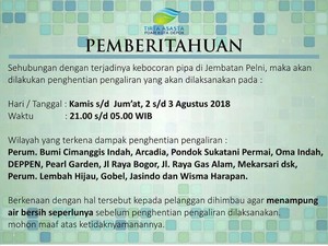 Air di Sukatani Masih Mati, PDAM Depok: Harap Sabar