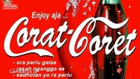 Coca Cola diganti jadi Corat Coret. Kalau yang ini sih nggak mengandung banyak gula dan soda deh. Foto: Istimewa