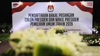 Berbagai persiapan pun dilakukan di gedung KPU di Jalan Imam Bonjol, Jakarta Pusat, Sabtu (4/8/2018).