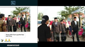 Sesuai permintaan, pria berbatik hilang. Tapi...Foto: instagram.com/drama.photoshop