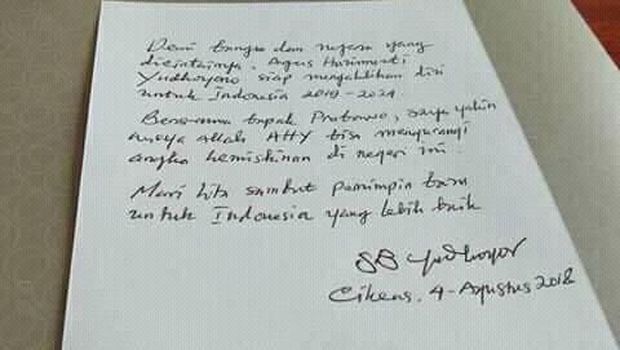 PD Pastikan Surat Restu SBY Jadikan AHY Cawapres Prabowo Hoax