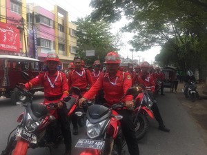 Regu Pemadam Kebakaran APP Sinar Mas Kawal Kirab Obor Asian Games