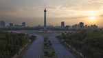 Potret Monas dari Ketinggian Saat Dipenuhi Peserta Poco-poco