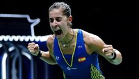Pemain Spanyol, Carolina Marin, menjadi juara dunia di nomor tunggal putri. Foto: Lintao Zhang/Getty Images